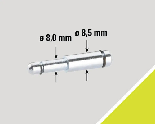 Broche avec des diamètres de 8,0 mm et 8,5 mm