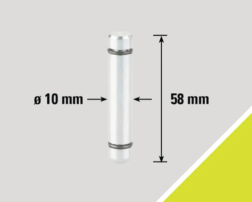 Tige métallique, diamètre 10 mm, longueur 58 mm