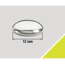 Cache-trou argenté d'un diamètre de 12 millimètres