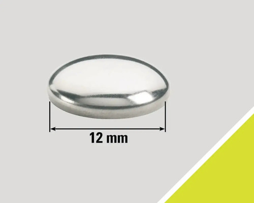 Cache-trou argenté d'un diamètre de 12 millimètres