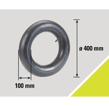 Chambre à air d'un diamètre de 400 millimètres et d'une largeur de 100 millimètres