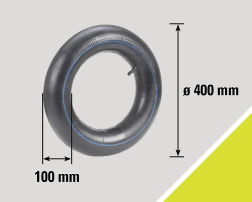 Chambre à air d'un diamètre de 400 millimètres et d'une largeur de 100 millimètres