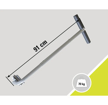 Tarière avec poignée en T, longueur de 91 centimètres et charge maximale de 70 kilogrammes.