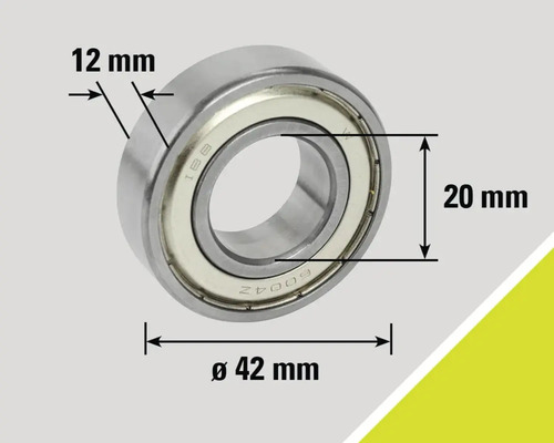 Roulement à billes avec des dimensions de 12 mm, 20 mm et un diamètre de 42 mm