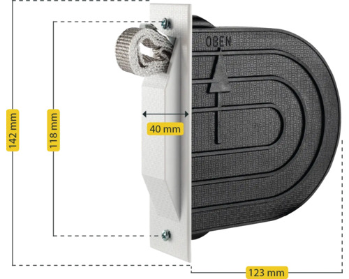 Dimensions d'une aide à la montée pour entrer dans les piscines