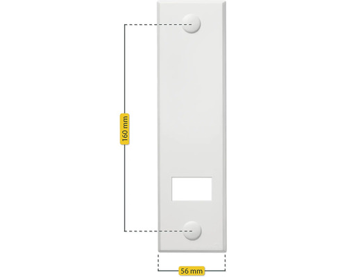 Dimensions d'une plaque d'interrupteur: 160 mm de hauteur, 56 mm de largeur