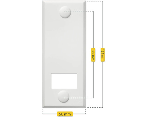 Plaque de recouvrement avec ouverture, dimensions 134 x 56 millimètres