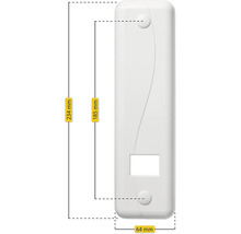 Illustration d'un boîtier mesurant 234 mm de haut et 64 mm de large