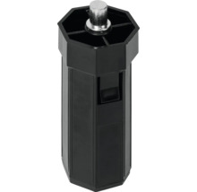 Schwarzer Möbelfuß mit Metalleinsatz