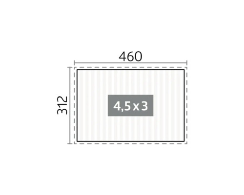 Dimensions du produit : 460 x 312 cm, surface : 4,5 x 3 cm