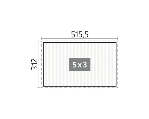 Plan avec dimensions 515,5 x 312 et intérieur 5x3