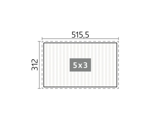 Plan avec les dimensions 515,5 x 312 et l'indication 5x3