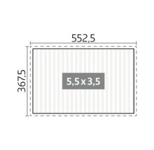 Image du produit avec dimensions : 552,5 x 367,5 cm, taille de la fenêtre : 5,5 x 3,5 cm