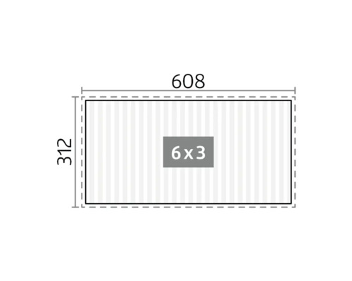 Dimensions du produit: 608 x 312 avec une zone centrale de 6x3
