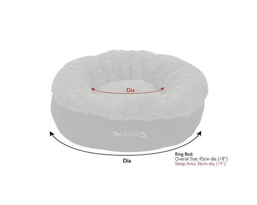 Dimensions d'un lit rond pour chien de Scruffs