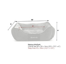Indications de taille pour un lit pour chien Scruffs de taille moyenne