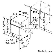 Dimensions du lave-vaisselle en millimètres