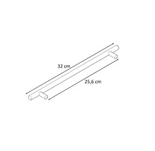 Dessin technique d'une poignée de meuble avec des dimensions de 32 cm et 25,6 cm