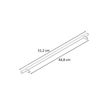 Diagramme d'une barre de 51,2 centimètres avec un espacement de 44,8 centimètres