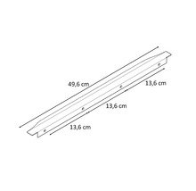 Profilé métallique avec des dimensions de 49,6 cm et 13,6 cm