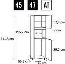 Masse des Küchenschranks