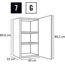 Armoire avec porte et trois compartiments, dimensions 89,6 x 40 x 33 cm