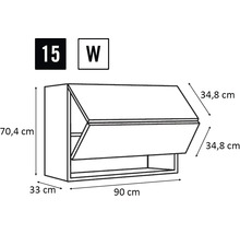 Schéma technique d'un élément haut avec dimensions