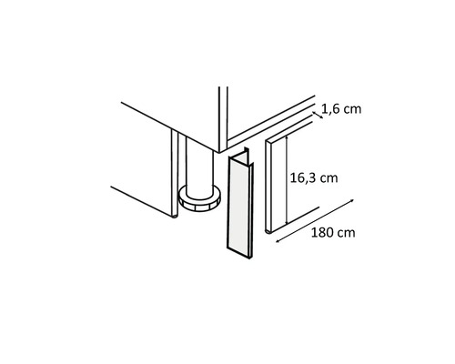 Schema eines Sockels mit Maßangaben