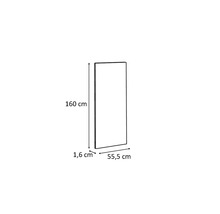 Abmessungen eines Produkts: 160 cm Höhe, 55,5 cm Breite und 1,6 cm Tiefe