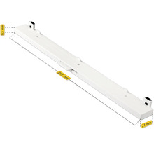 Glissière de tiroir simple mesurant 293 mm de long, 21 mm de large et 9,5 mm de haut.