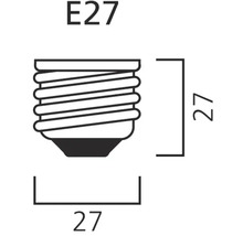 Représentation des dimensions du culot de lampe E27