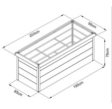 Illustration vun engem Héichbett mat Moossangaben