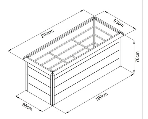 Illustration vun engem Héichbett mat Moossangaben