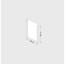 Dessin de produit d'une armoire de salle de bains mesurant 54 sur 40 centimètres