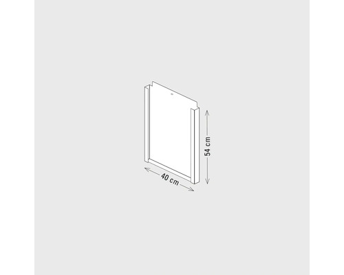 Dessin de produit d'une armoire de salle de bains mesurant 54 sur 40 centimètres