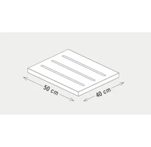 Illustration einer Platte mit Rillen und den Maßen 50 mal 40 Zentimeter