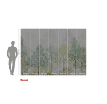 Papier peint photo avec motif de forêt et indications de taille.