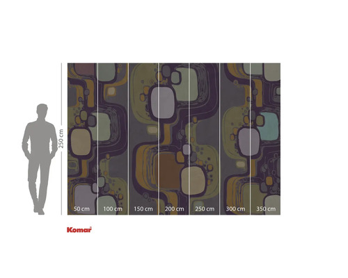 Papier peint photo avec motif abstrait et indication des dimensions