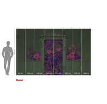 Komar Fototapete mit Blumendesign und Größenangaben