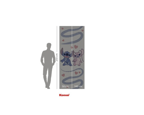 Papier peint photo Komar avec Stitch et Angel, 250 x 100 cm