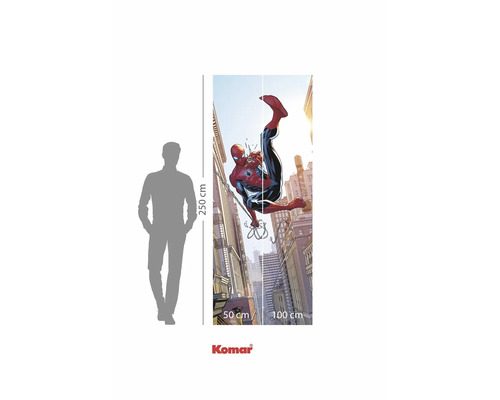 Papier peint photo avec motif Spider-Man et indications de taille
