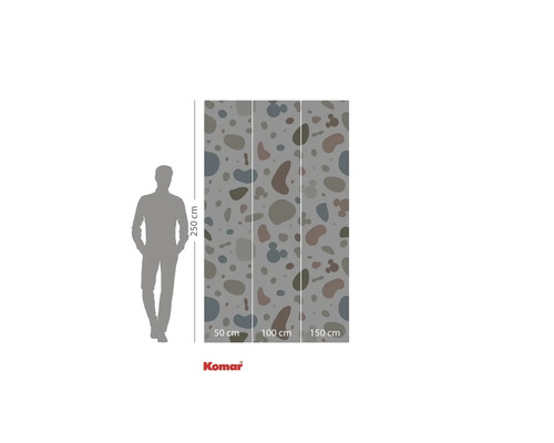 Komar Fototapete mit Steinmuster und Größenangaben