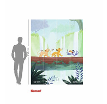 Image murale avec motif de jungle et les personnages du Roi Lion