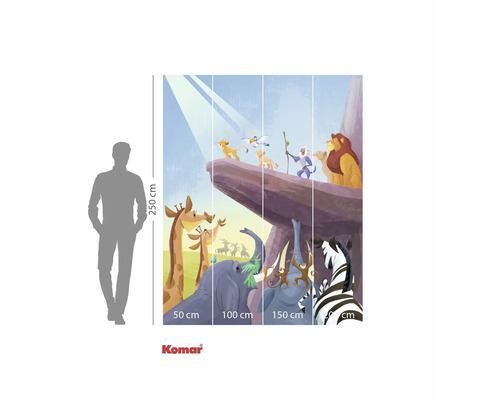 Papier peint photo avec motifs d'animaux et indication de hauteur