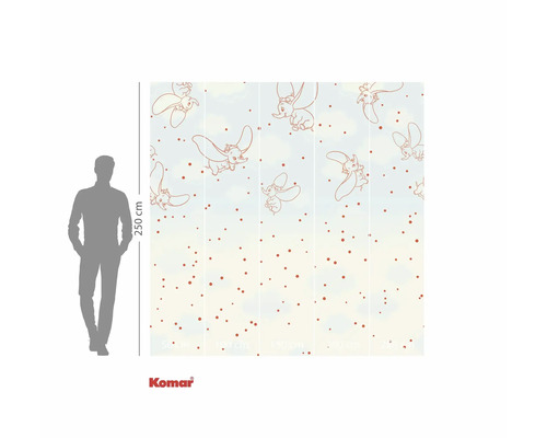 Papier peint photo avec motif Dumbo et motif à points, 250 cm de haut