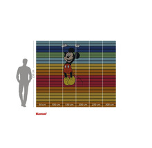 Papier peint photo avec motif Mickey Mouse et rayures horizontales