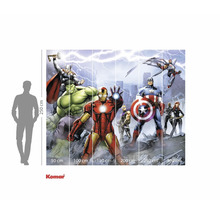 Papier peint photo avec motif de bande dessinée Marvel Avengers et indication des dimensions