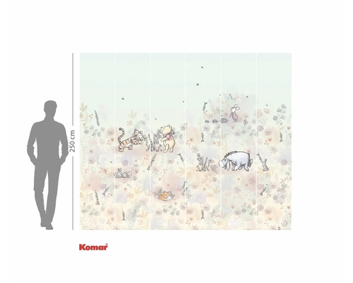 Image murale avec motifs Winnie l'ourson et indication de hauteur de 250 cm