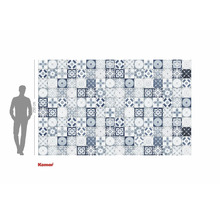 Papier peint photo avec motif de carreaux de style vintage, hauteur 250 cm