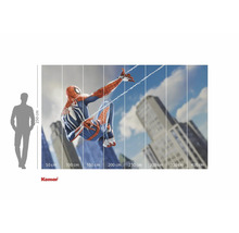 Papier peint photo avec motif Spiderman et indications de taille